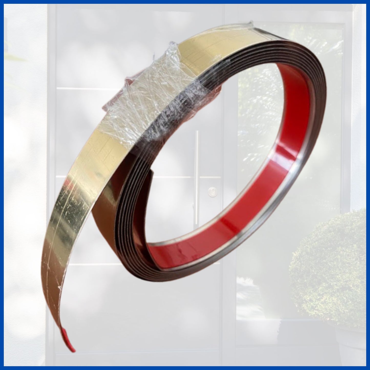 Cinta adhesiva decorativa para puertas y/o ventanas acero Inox (Multiusos)