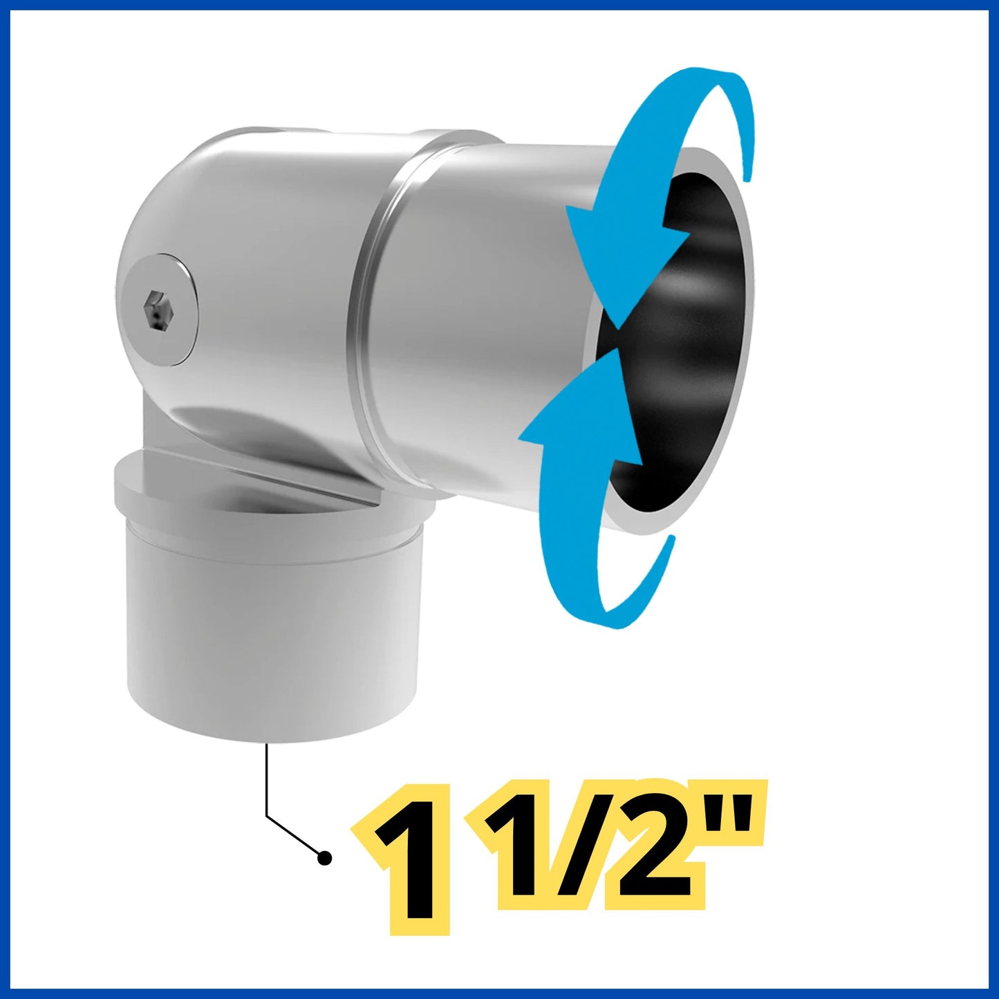 Codo ajustable a 0-90° para tubo 1 1/2"