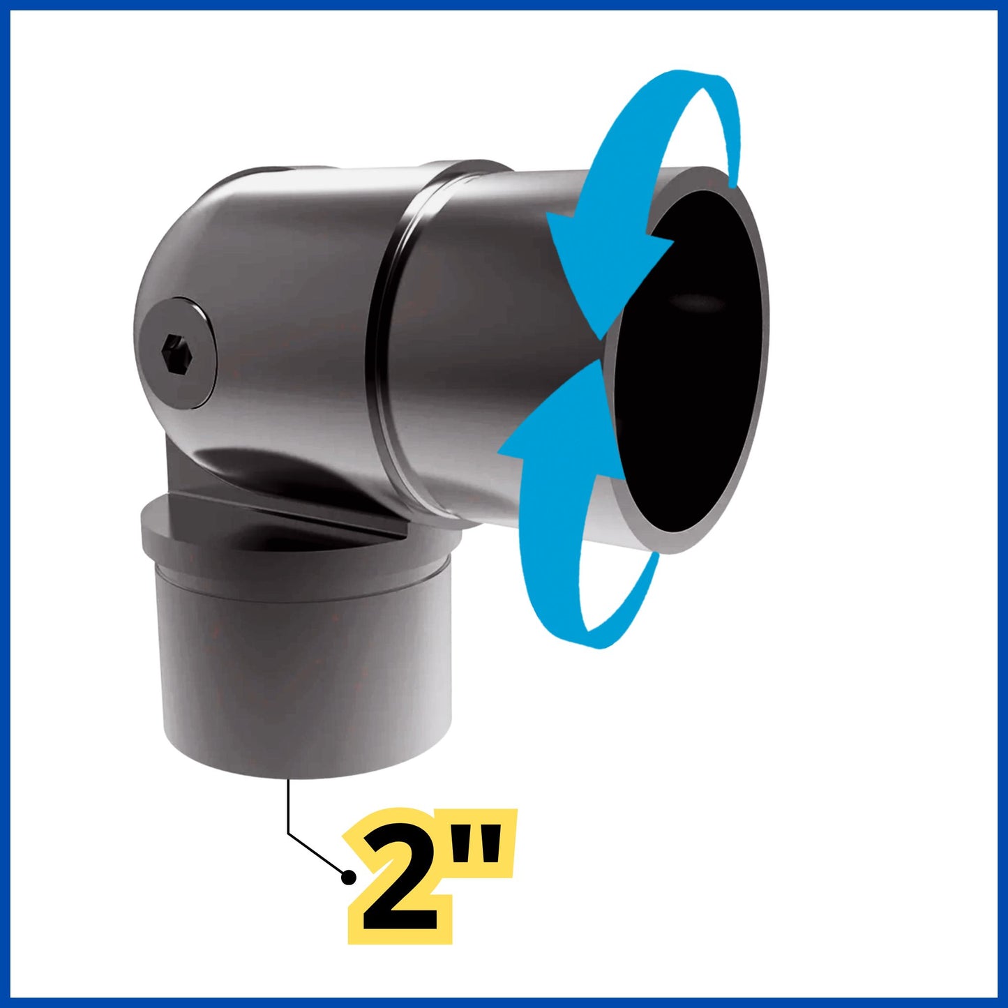 Codo ajustable a 0-90° para tubo 2"