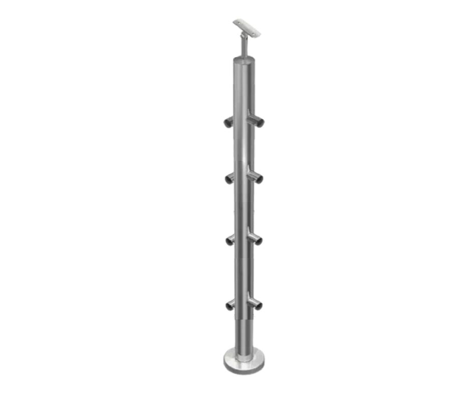 Poste armado con 4 conectores para tubo de 1/2"