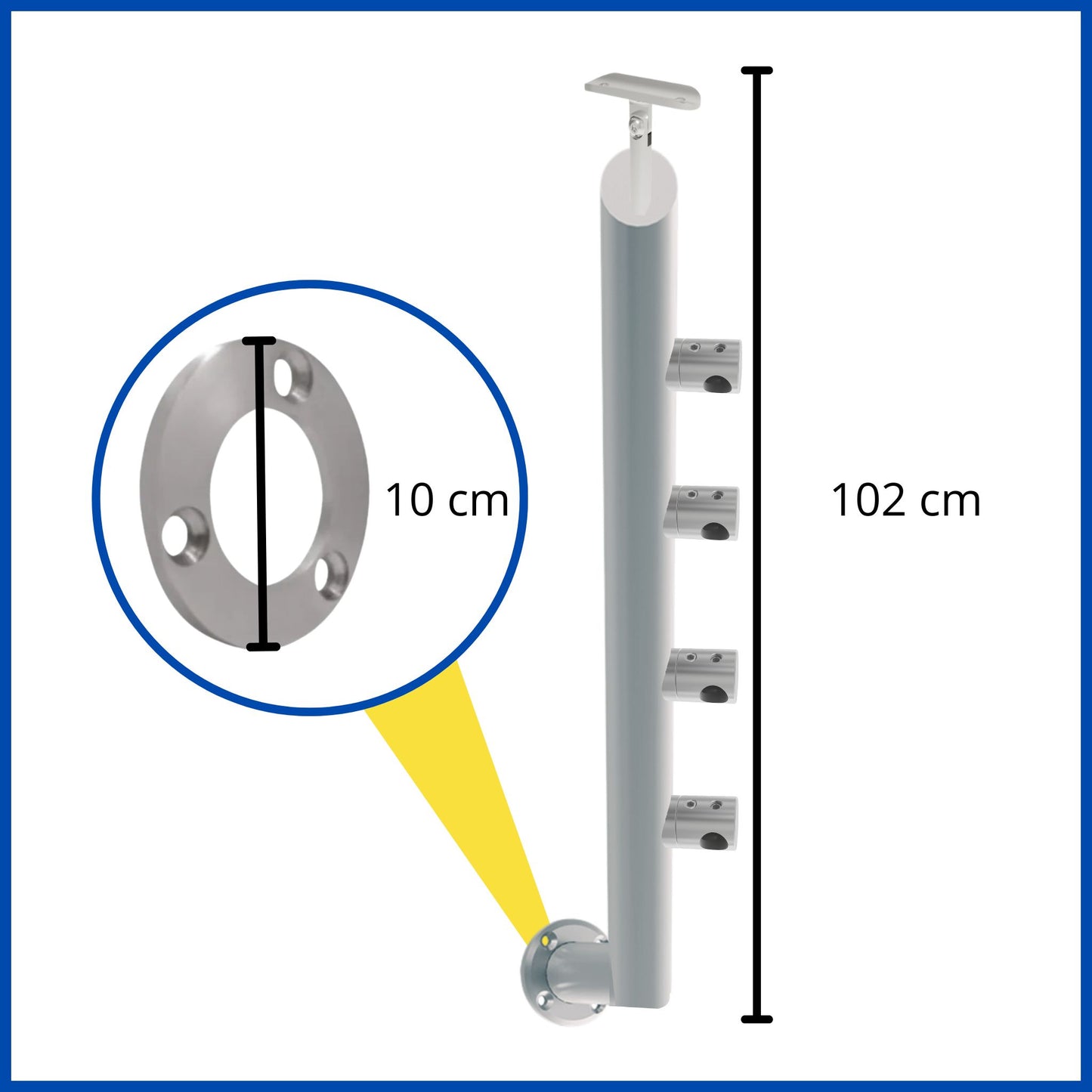 Poste 4 conectores base lateral intermedio