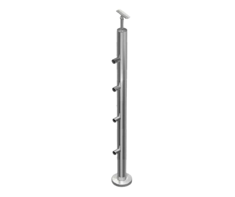 Poste armado con 4 conectores para tubo de 1/2"