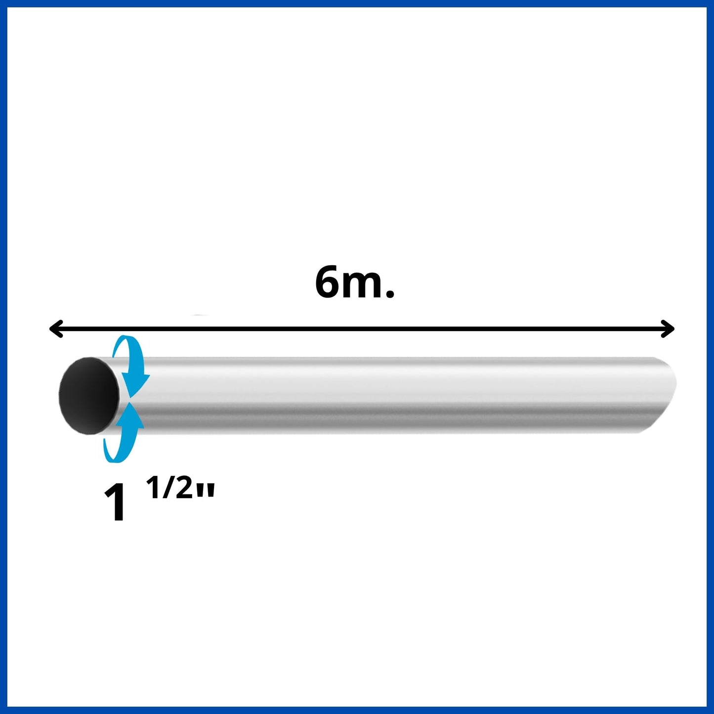 Tubo 1 1/2" acero inoxidable || 6 metros