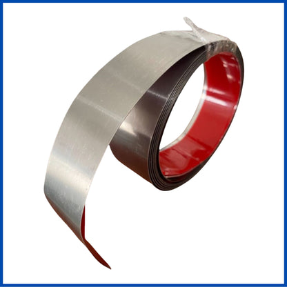 Cinta adhesiva decorativa para puertas y/o ventanas acero Inox 40mm. (Multiusos)