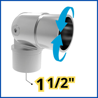 Codo ajustable a 0-90° para tubo 1 1/2"
