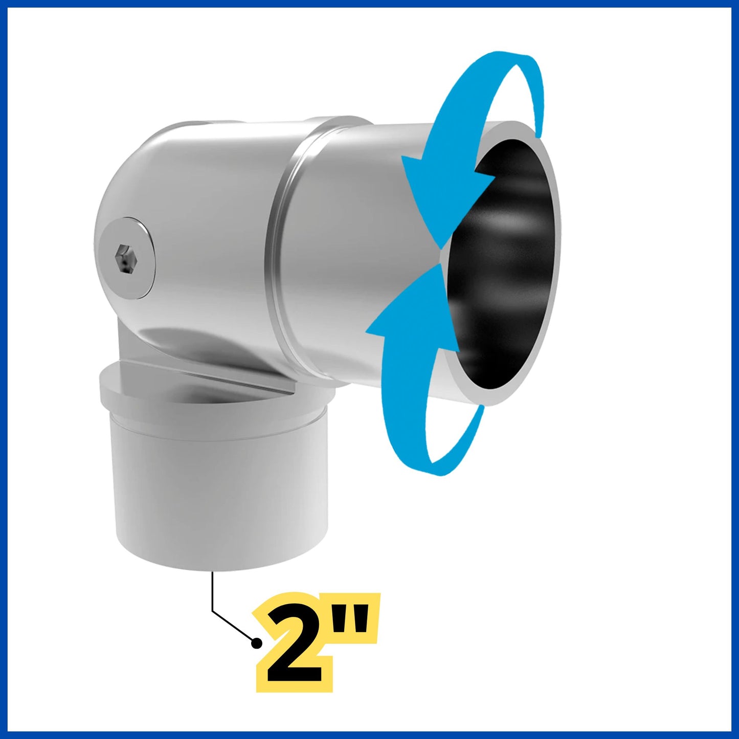 Codo ajustable a 0-90° para tubo 2"
