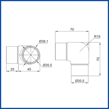 Codo fijo 90° 1 1/2"