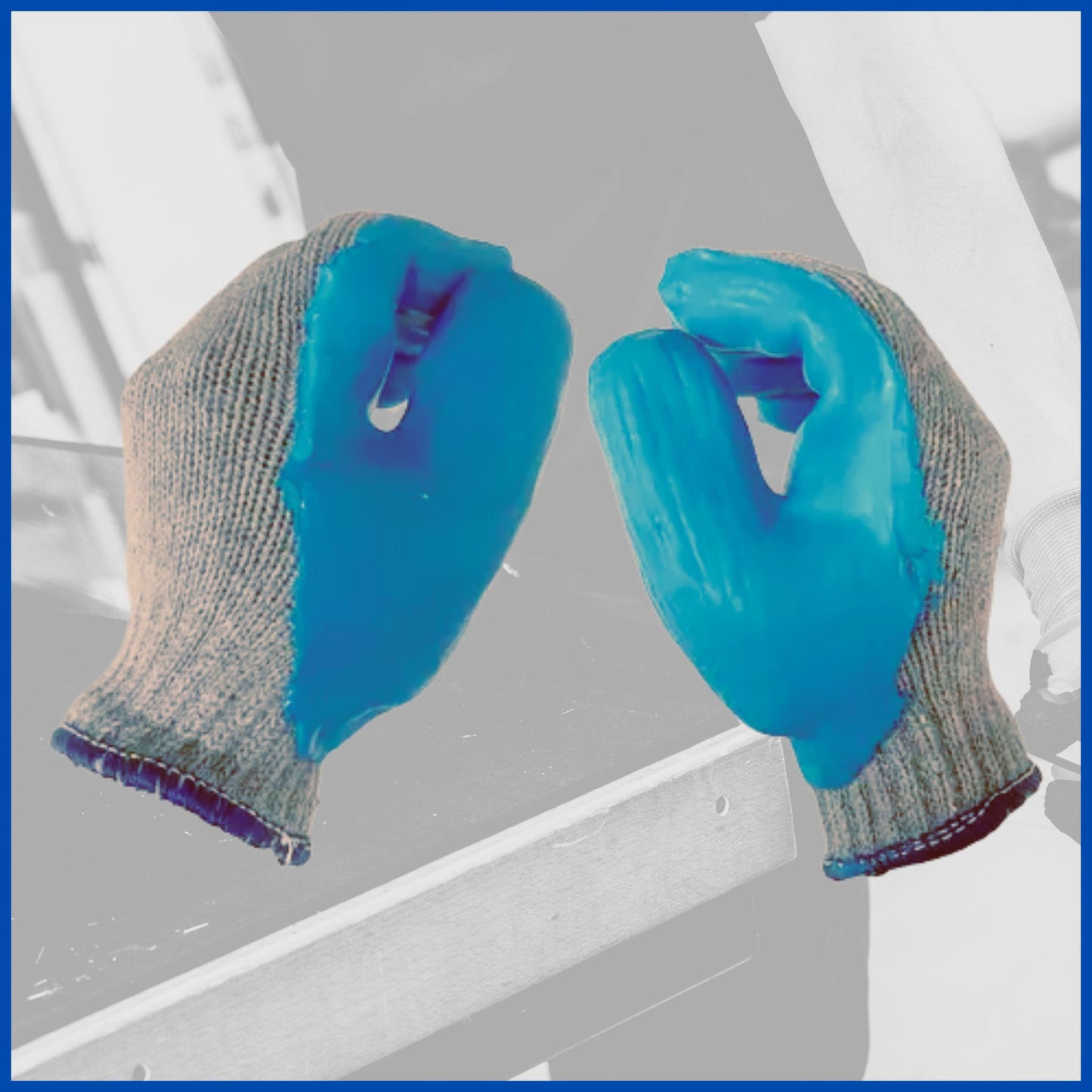 Guante de algodón y látex para soporte de vidrio