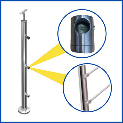 Poste 3 conectores para tubo de 1/2" derecho