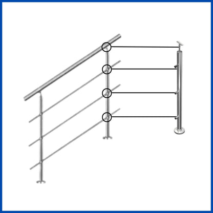 Poste 3 conectores para tubo de 1/2" derecho
