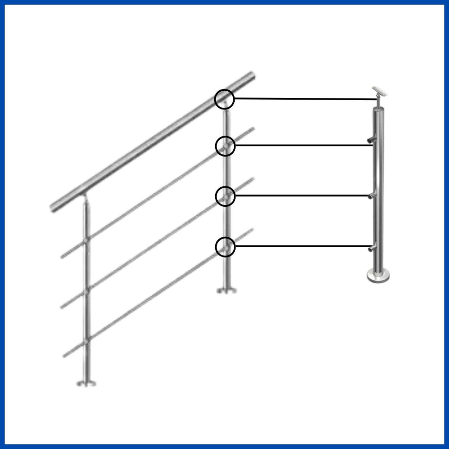 Poste 3 conectores para tubo de 1/2"izquierdo
