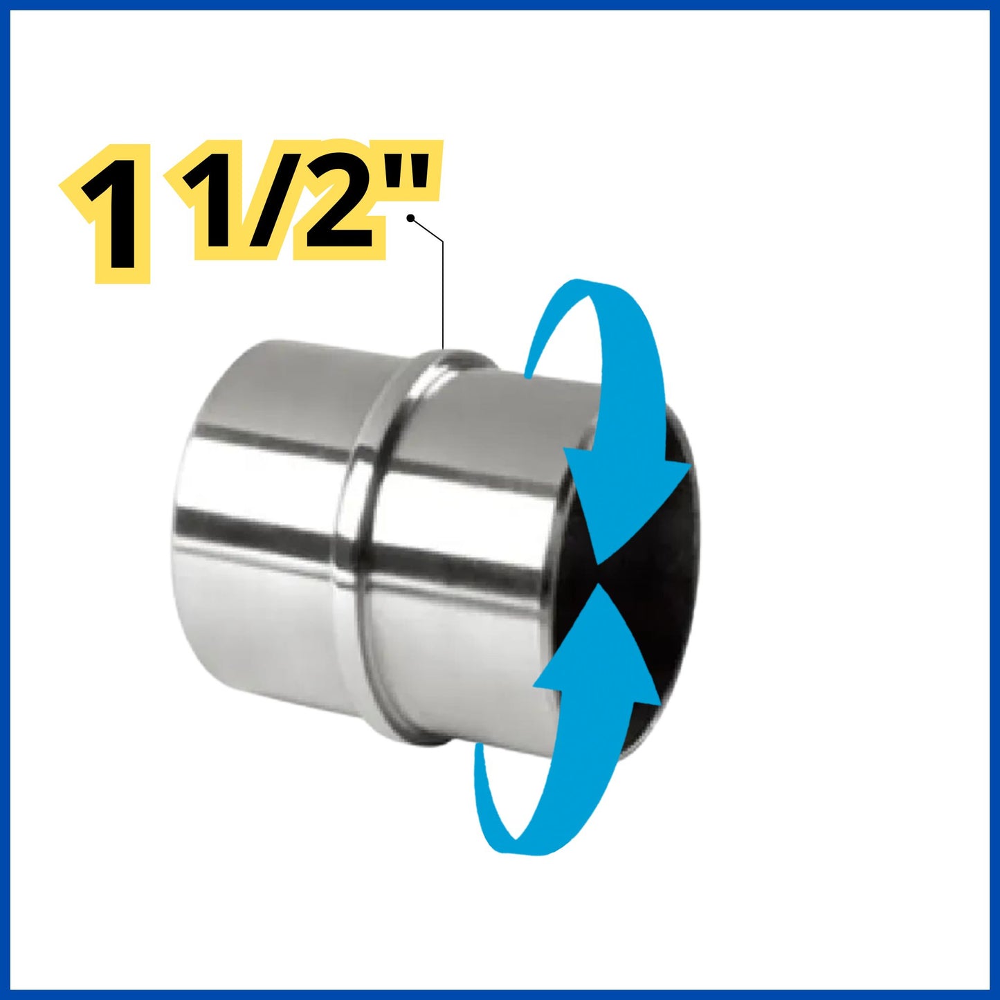 Conector 180° para tubo 1 1/2" cople