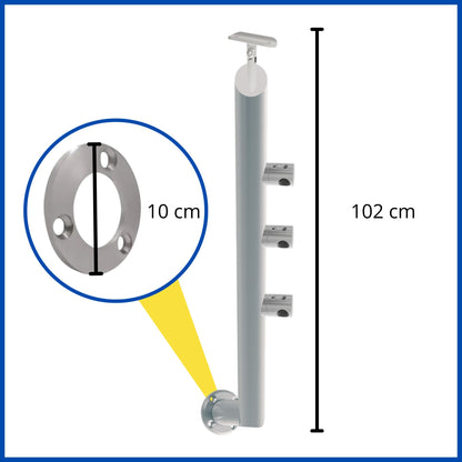 Poste 3 conectores base lateral intermedio