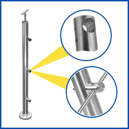 Poste 3 conectores para tubo de 1/2" centro