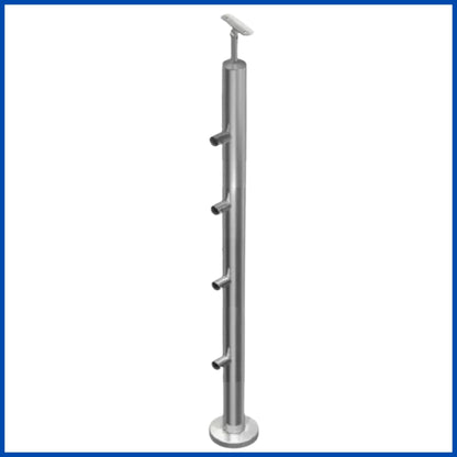 Poste 4 conectores para tubo de 1/2" izquierdo