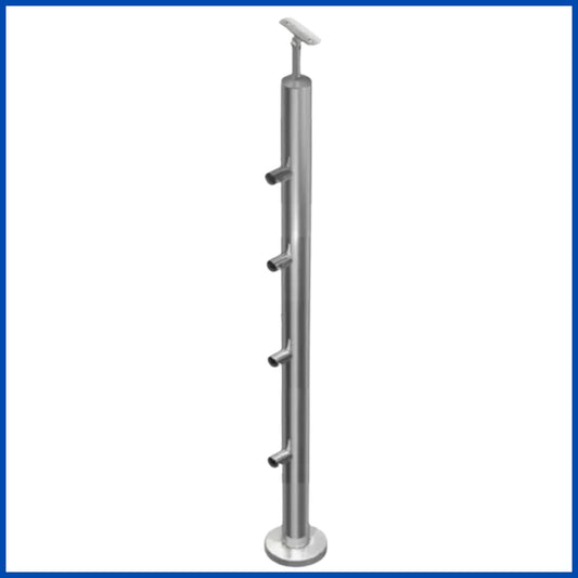 Poste 4 conectores para tubo de 1/2" izquierdo