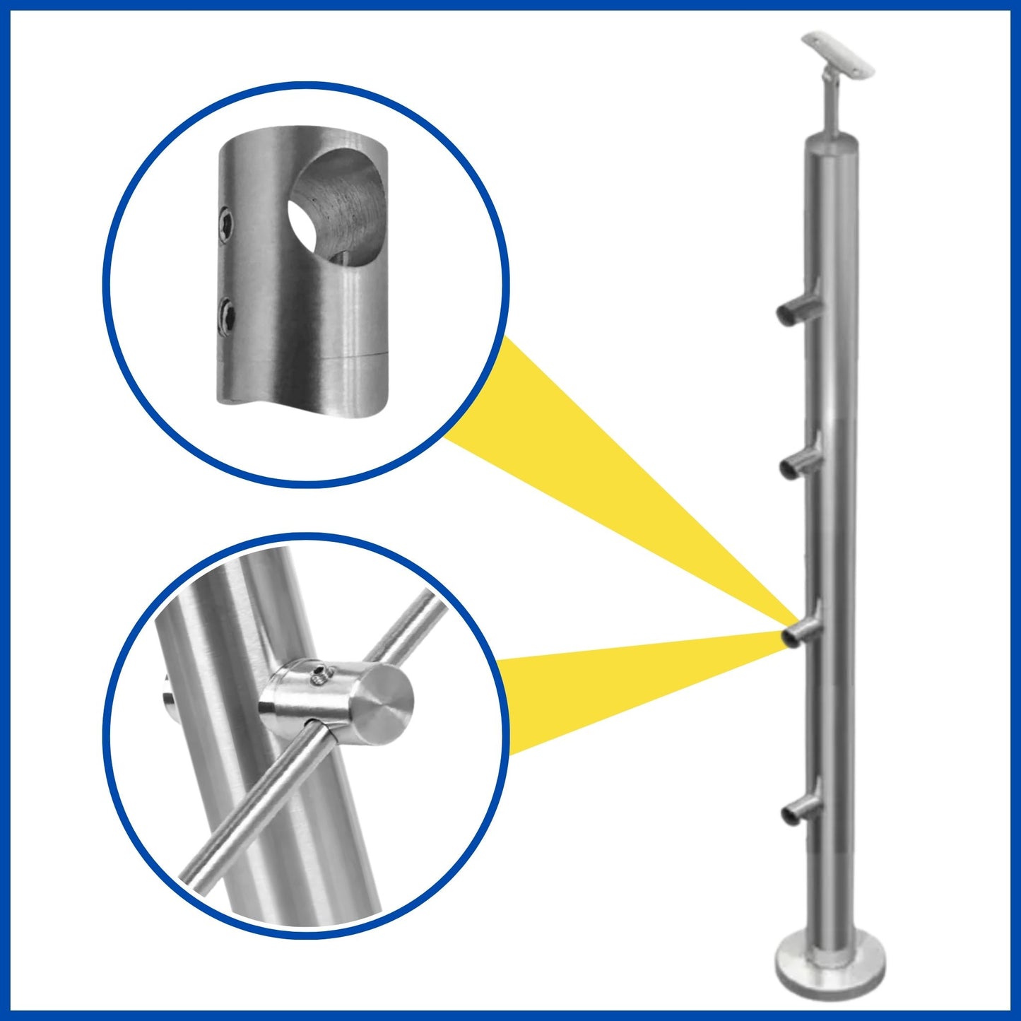 Poste 4 conectores para tubo de 1/2" centro