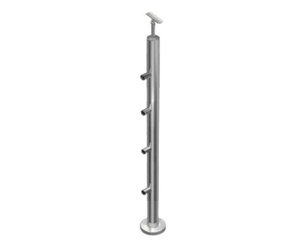 Poste armado con  4 conectores para tubo de 1/2"