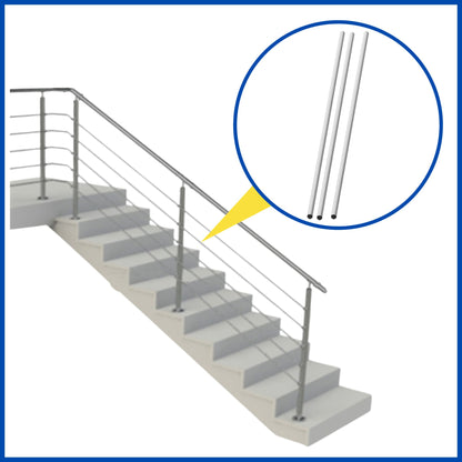 Tubo de 1/2" para barandal de varilla || acero inoxidable